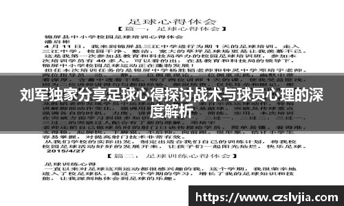 刘军独家分享足球心得探讨战术与球员心理的深度解析