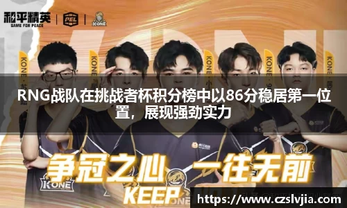 RNG战队在挑战者杯积分榜中以86分稳居第一位置，展现强劲实力